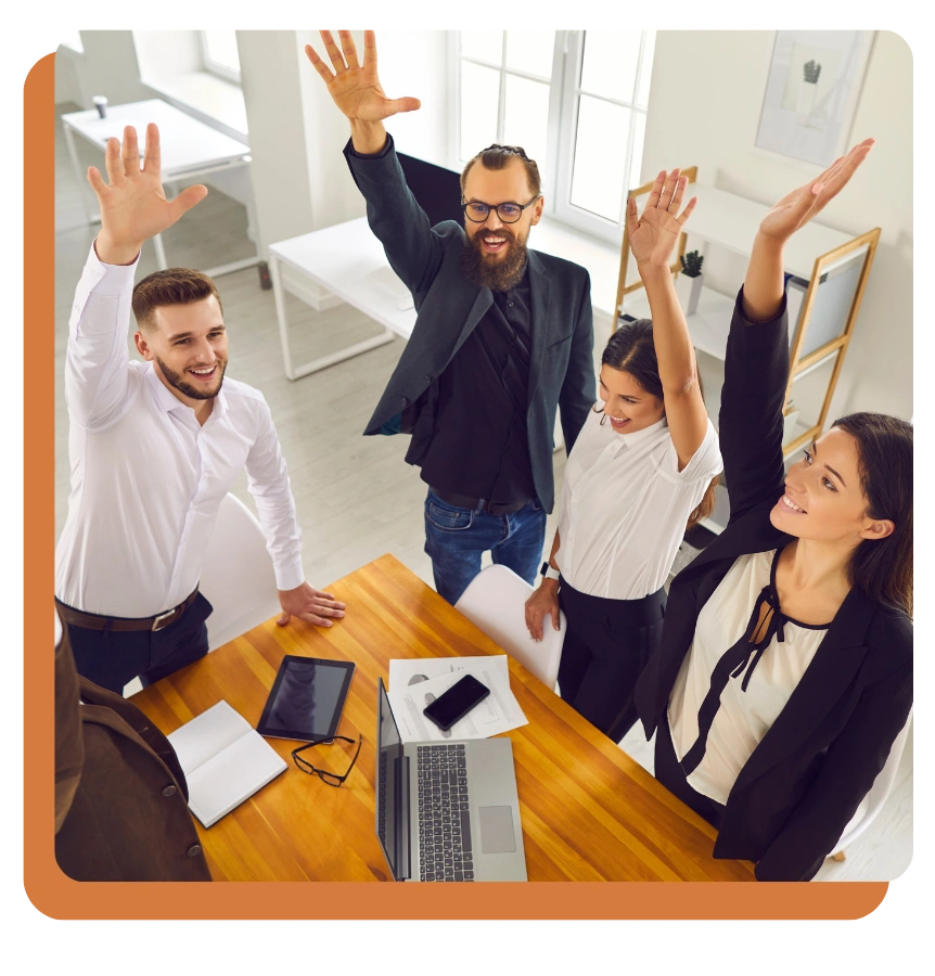 group of people celebrating